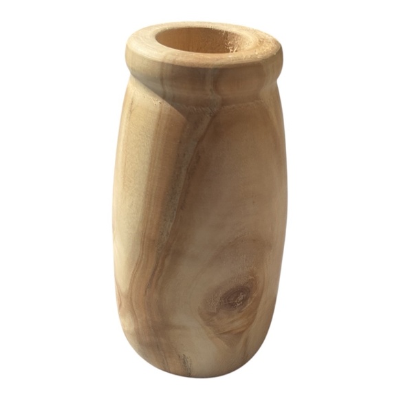 Handcrafted Birch Wood Vase 6” tall New - Picture 1 of 8